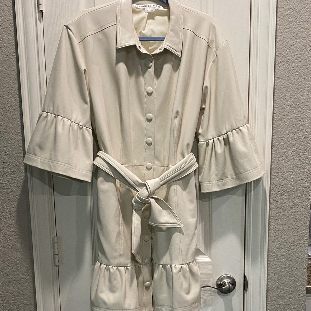 Veronica Beard Cream Mini Dress with Belt